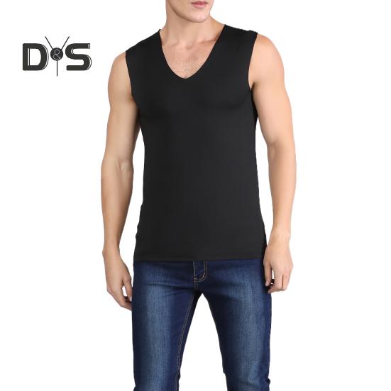 

Мужской летний жилет для фитнеса, сплошной цвет, бесшовный, плюс размер, V-образный вырез, без рукавов, эластичный, мягкий, дышащий, быстросохнущий пуловер, повседневная мужская спортивная майка для спортзала 2XL чёрный