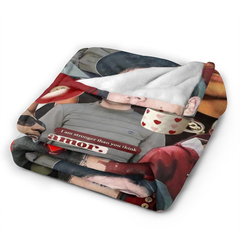 PLK French Rapper Photo Blankets Super Soft Funny Plush Throw Blanket For Home Decor Airplane Travel Flannel Bedspread Bed Cover