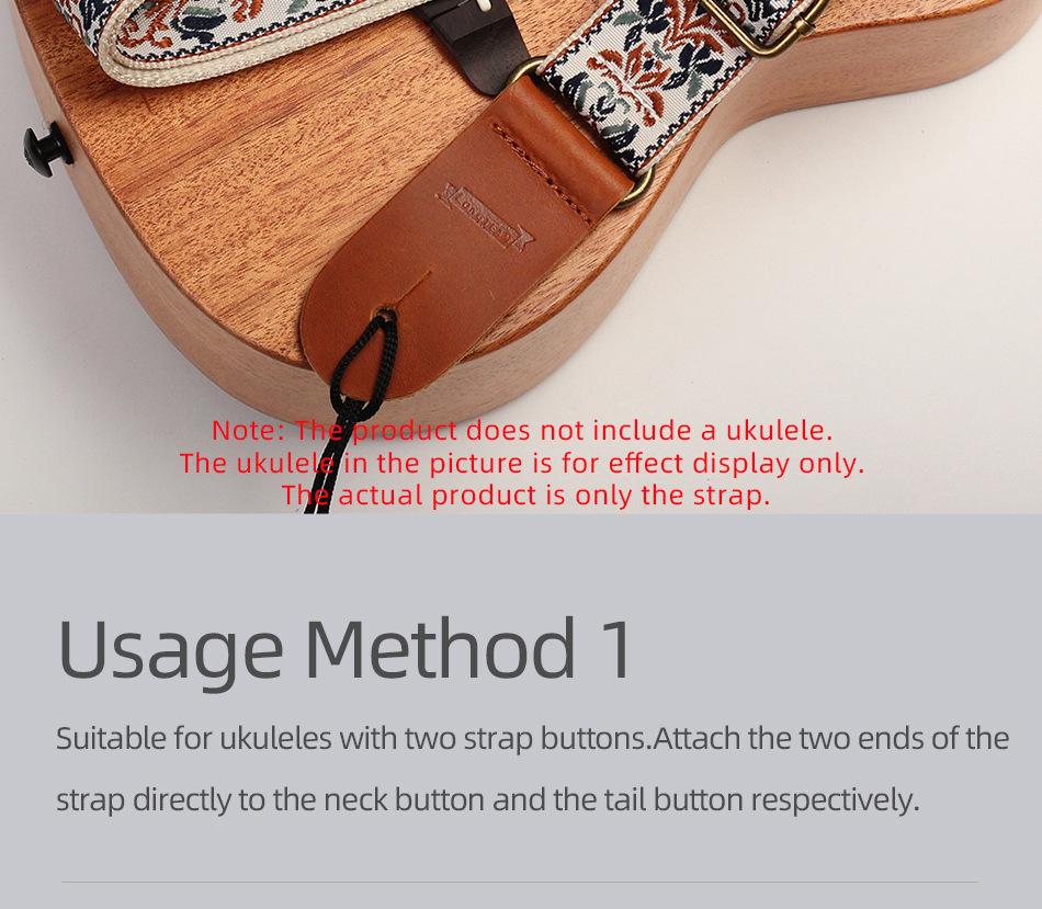 Langting Embroidered Ukulele Shoulder Strap