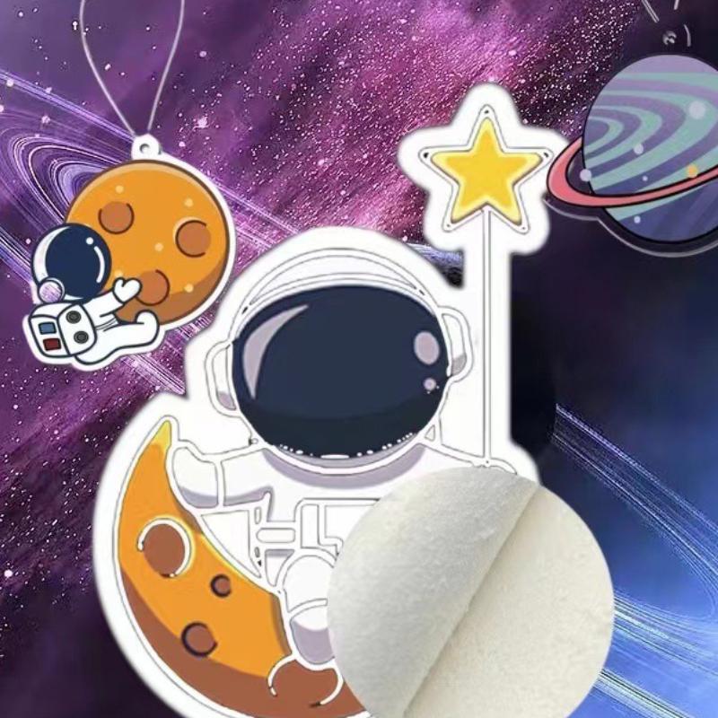 Car Fragrance Piece Cute Astronaut Cartoon Creative Air Freshener Perfume Rearview Mirror Ornament Hanging Rearview Pendant