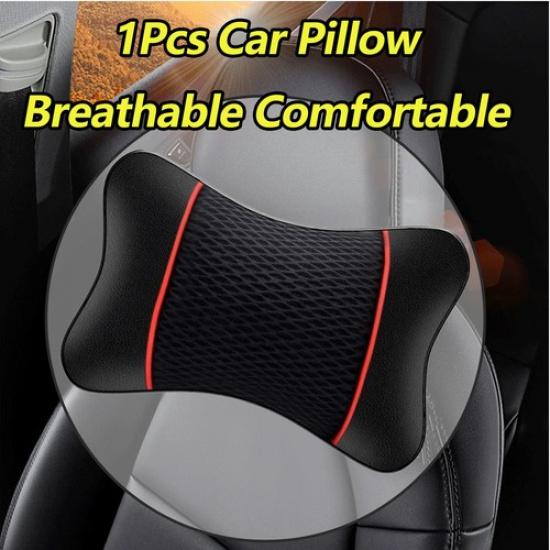 1X Seat Head Neck Rest PU Leather Support Cushion Pad Headrest Pillow Breathable