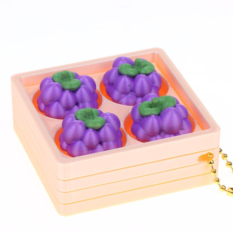 Creative Cute Fruit 2/4-Square Button Keychain Kids Portable Stress Relief Toy Charm Couple Bag Ornament