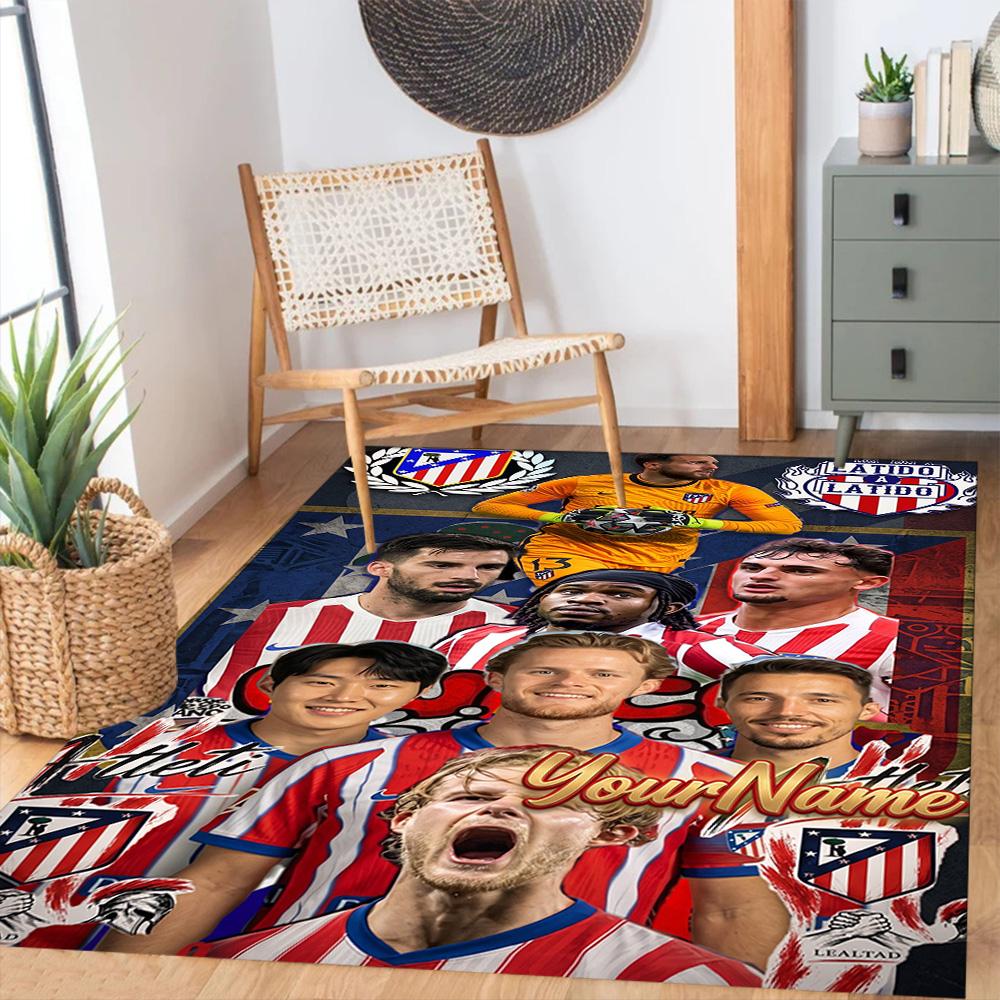 Atletico Madrid Customize Text Area Rug Perfect for Foyer Dining Room Entryway Hallway Anti-slip Rug Office home decor
