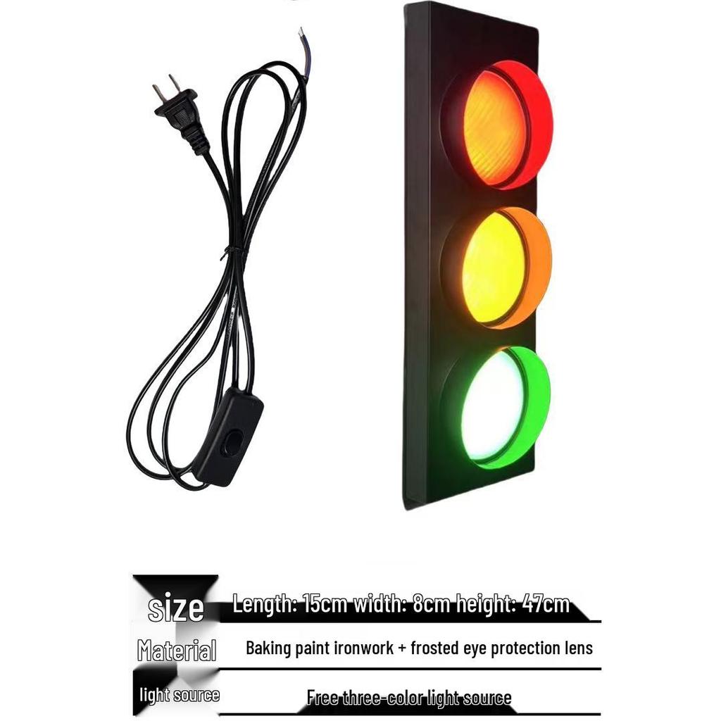 Industrial Retro LED Traffic Light Wall Lamp for Bar or Gallery Decor