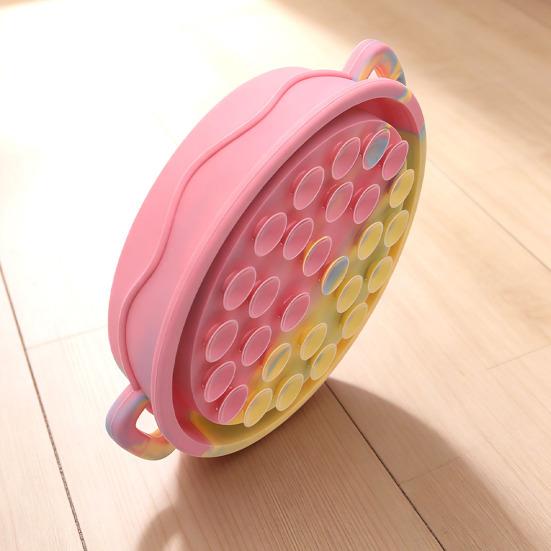 Silicone Pet Slow Feeder Bowl with Dual Handles Suction Cup Anti-Choking Slow Down Eating Food Bowl for Small Medium Large Breed Dogs