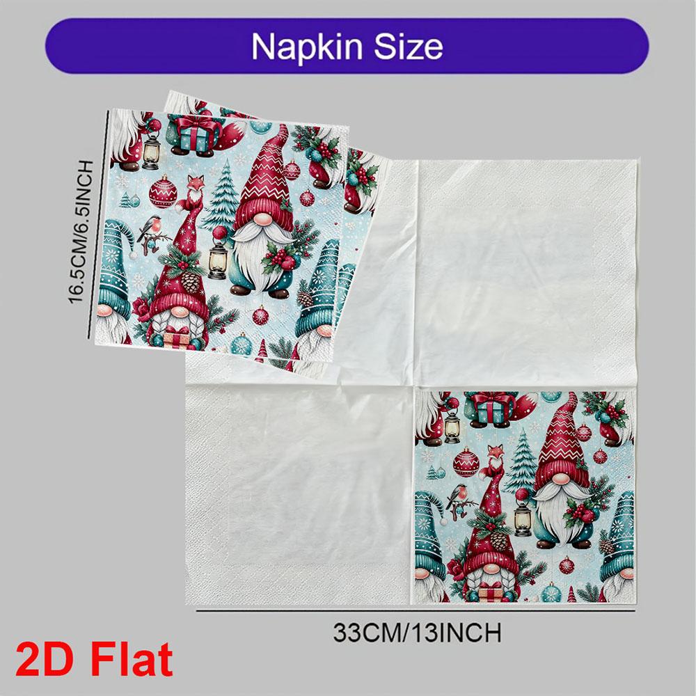 20pcs Disposable Napkins with Santa Claus Pattern Print for Wedding,Parties,and Daily Use for Thanksgiving Fall Christmas Table Decoration