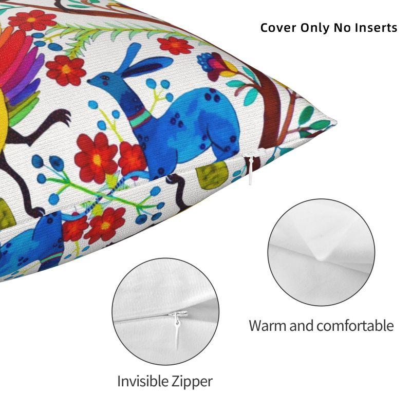 Nordic Mexican Otomi Flowers Amate Sofa Cushion Cover Polyester Mexico Textile Throw Pillow Case Decoration