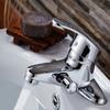 Bathroom Two-Hole Sink Faucet Zinc Alloy Dual Handle Mixer Tap Ceramic Valve  10Cm Installation