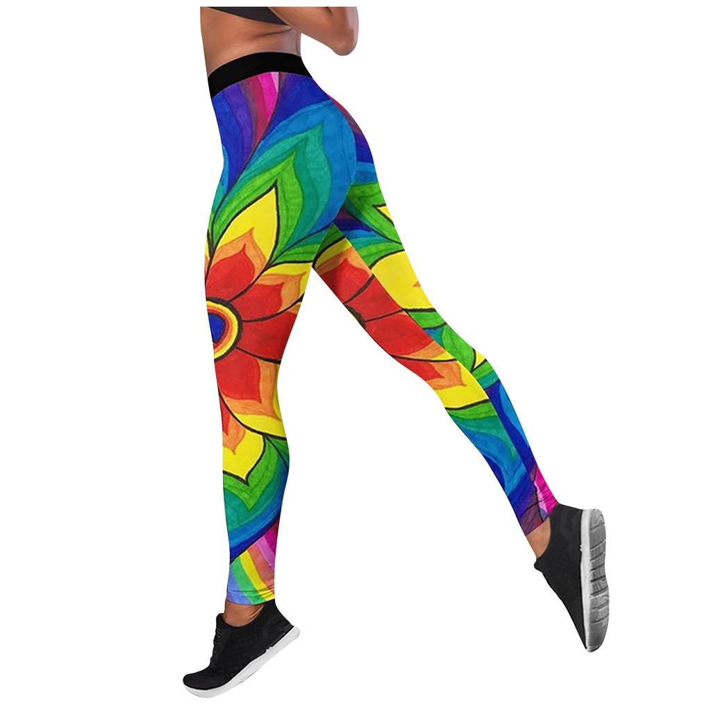 Women's Fashion Printed  And Winter Sports Bodybuilding Small Foot Yoga Pants