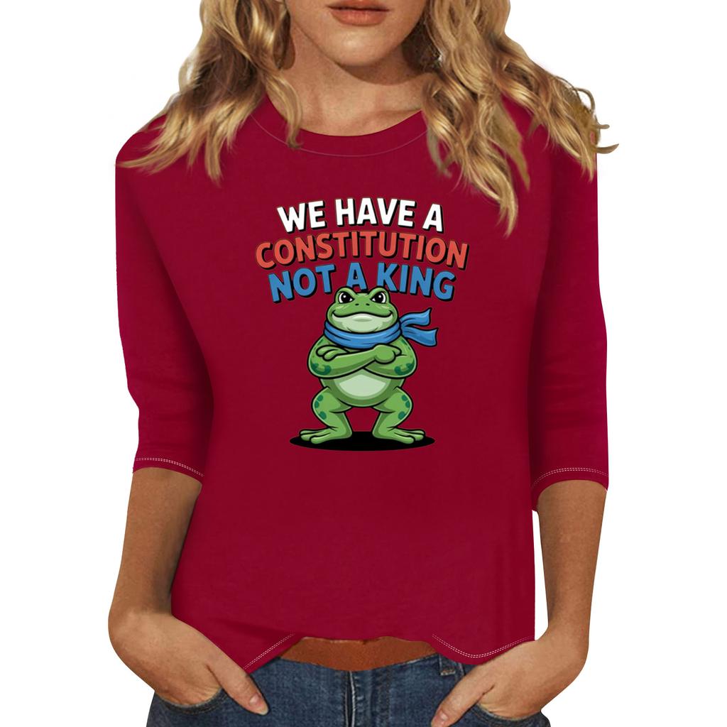 Women's Fashionable Casual Three-quarter Sleeve Round Neck Top