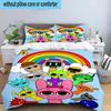 3PCS Colorful Sprun-ki Robot Party 3pcs Bedding,Including 3PCS Duvet Cover And 2pcs Pillowcases Perfect for Christmas,Ideal for Bedroom, Dormitory