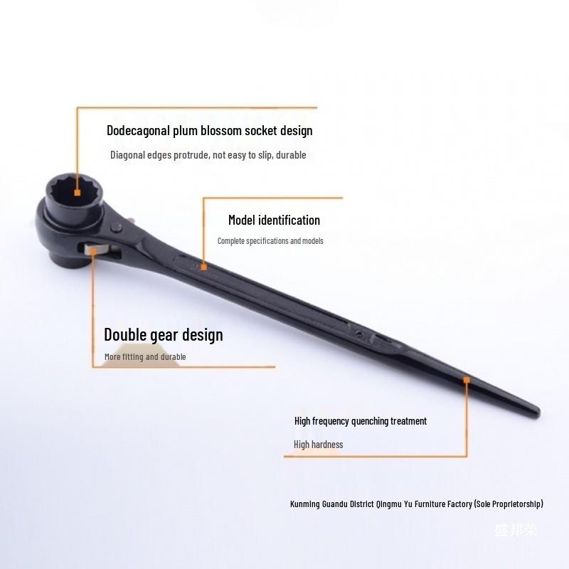 Bidirectional Ratchet Wrench: Three-Way Quick Gear Socket with Open End Fastener