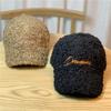 Baseballkappe für Damen Teddy Lammwolle Warm Winter Ins Vielseitig Trendige Mütze Samt Schirmmütze Zeigt Gesicht Kleiner Ins Stil