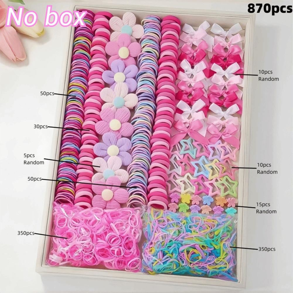 High Elastic Hair Accessories Set Colorful Hair Clips Frangipani Girls Hair Bands Girls Children