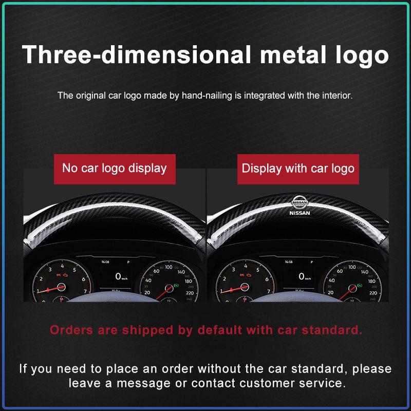 1Pcs Leather Carbon Fiber Car Steering Wheel Cover Emblem For Nissan Skyline Almera Qashqai Note Tiida Teana Juke Xtrail Nismo