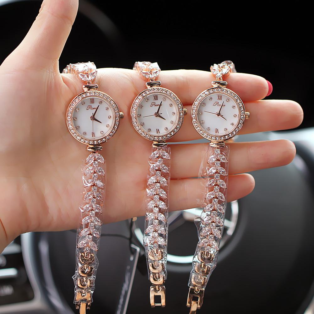 Ladies Watch Fashion Fishbone Chain Quartz Waterproof Watch Pointer Diamond Bracelet Watch Female