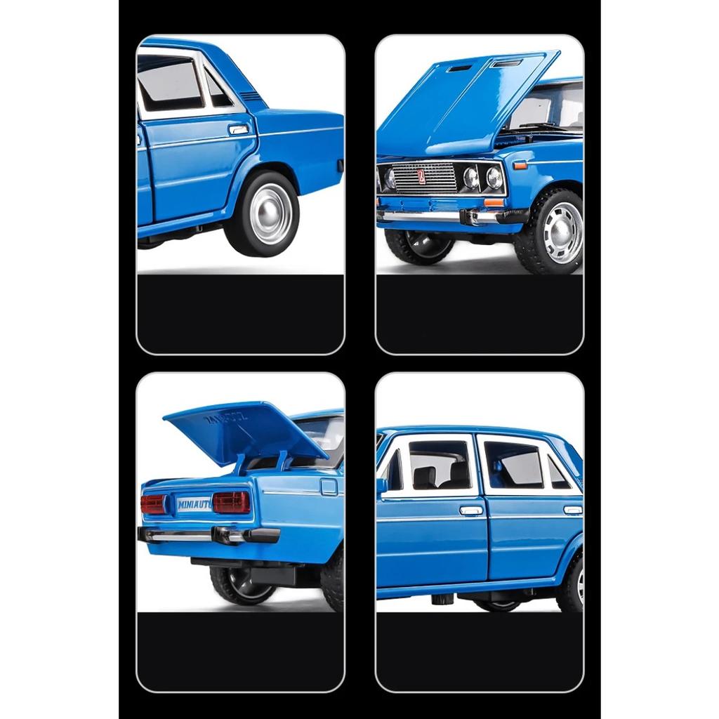 1/24 Russische LADA 2106 Legierungsauto Druckguss Spielzeugauto Modell Ton und Licht Kinderspielzeug Sammlerstücke Geburtstagsgeschenk