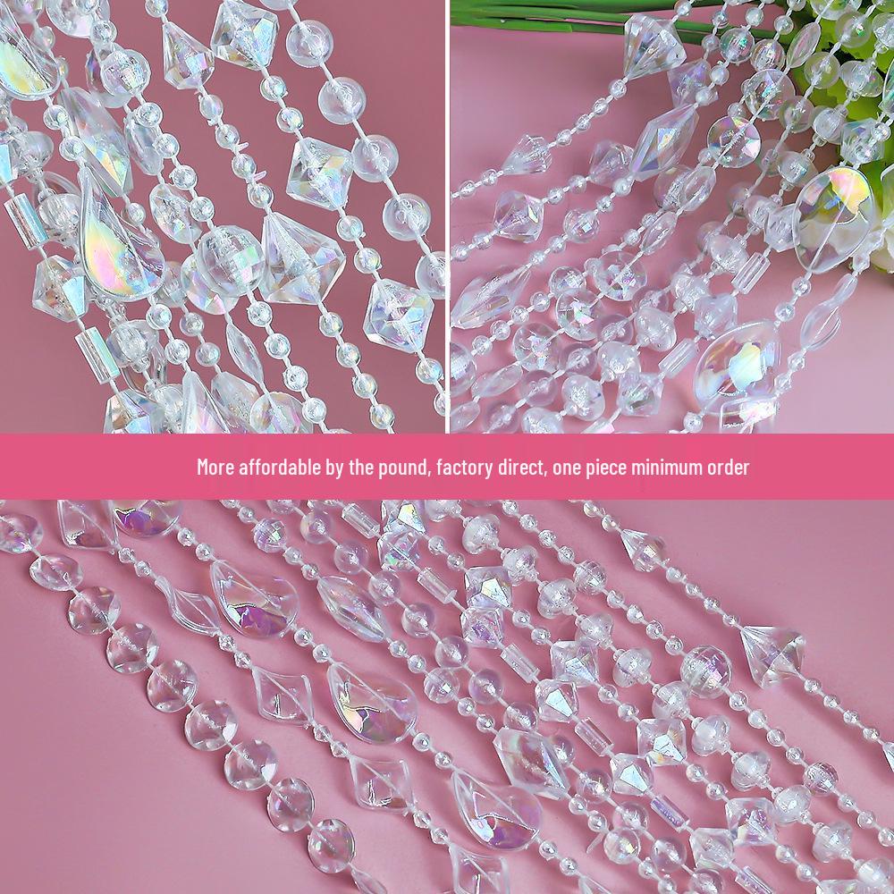 Crystal Beaded Door Curtain & Wedding Aisle Decor with Acrylic String
