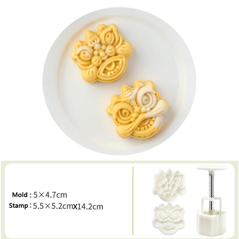 Pastry Decoration Plunger Tools Mid-Autumn Festival Mooncake Mold Hand-Pressure Cookie Stamps with Floral Sakura Patterns