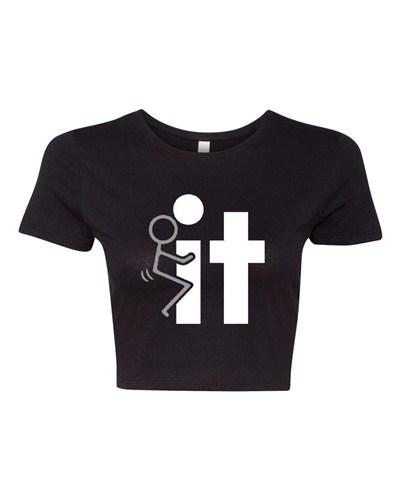 Кроп-топ Женский F*ck It Screw It Stick Fcuk-It Гик Смешной Юмор Футболка Унисекс M