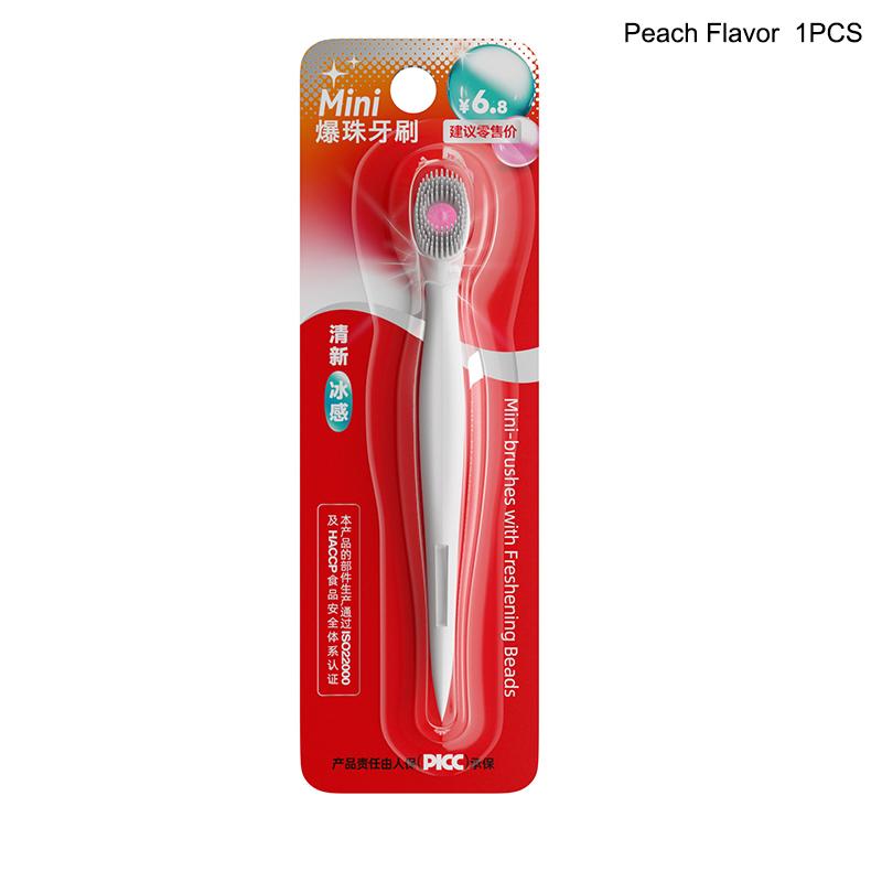 Mint Peach Flavored Bead Toothbrush Deeply Cleanses The Mouth Portable Mini Brush Suitable For Convenient Travel And Travel