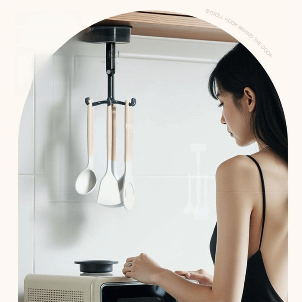 6-Claw Hook 360° Rotating Hook Suction Cup Cooking Utensils Hanger  Bathroom