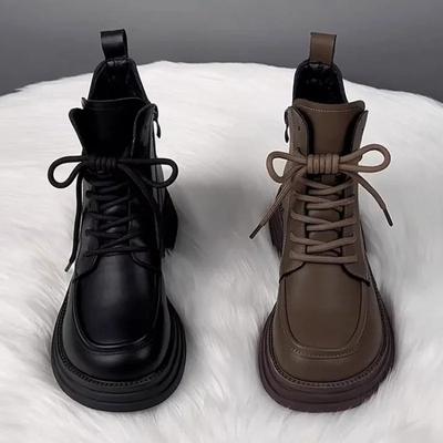 Winter Damen Stiefel Plüsch Neue Plateau Warm Kurze Stiefel Flacher Boden Bequem Outdoor Schnürung Knöchelhohe Stiefel Mode Schuhe 2026