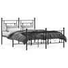Metal Bed Frame with Headboard and Footboard Black 135 X 190 Cm