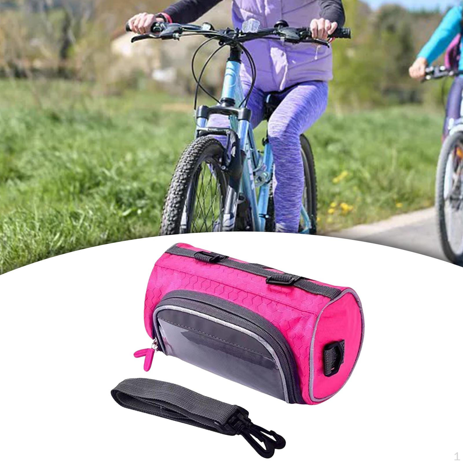 

Велосипедная сумка Велосипедная рама руля Сенсорный экран Чехол для хранения телефона Велосипедный спорт розовый