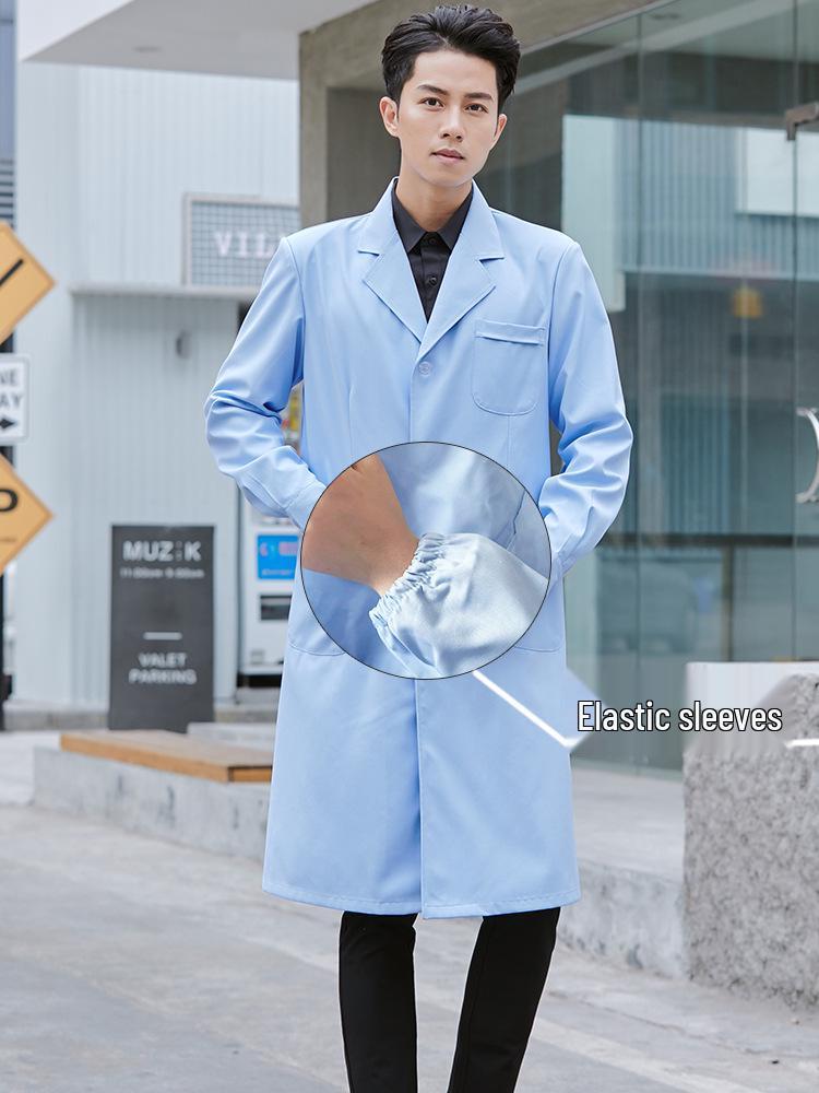 Saint Snowland Îmbrăcăminte medicală unisex: Halat Alb cu Mâneci Lungi și Scurte, Protecție Muncă Albastru pentru Utilizare Spitalicească și de Laborator