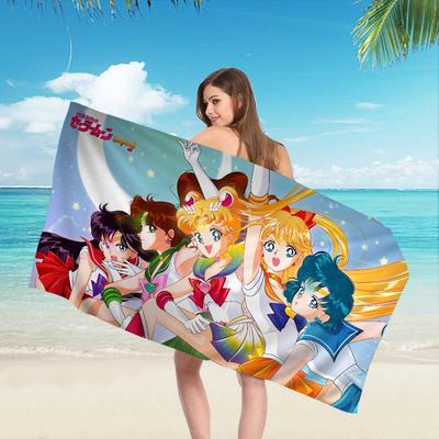 Hot Anime S-Sailor M-Moon Microfiber Beach Towel Absorbent Quick Dry Soft Yoga Swimming Resort Mountain Climbing Towel