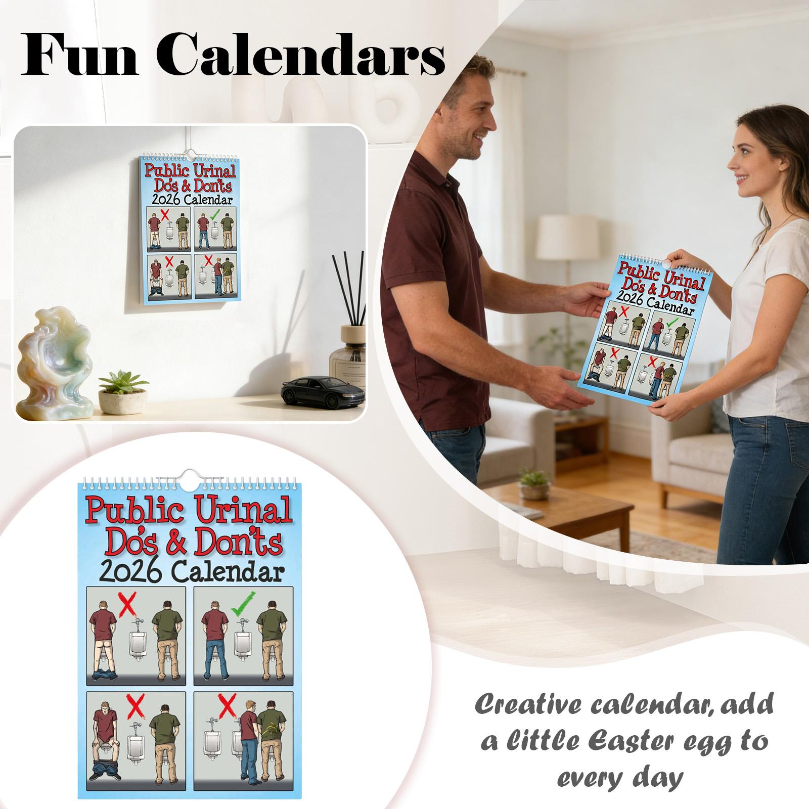 

Fun Calendar, A Humorous Calendar Featuring Illustrations, Makes A Perfect Gift For Colleagues Or Close Friends. One Size