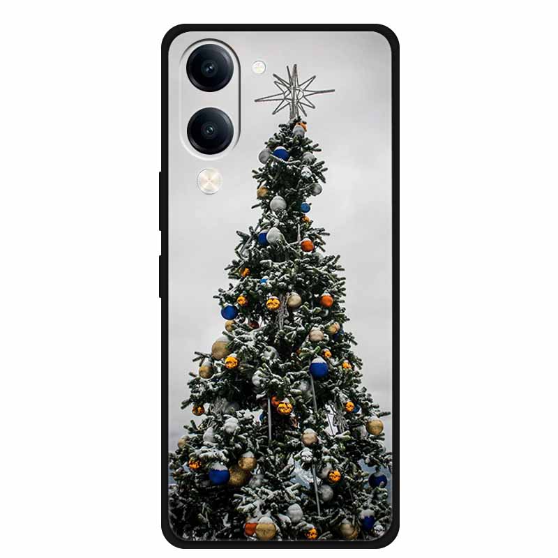 Christmas Case For Vivo Y04 Y04S Y37C Soft Silicone Phone Cover Funda For Vivo Y 04 04S 37C Black TPU Protective Bumper Casing