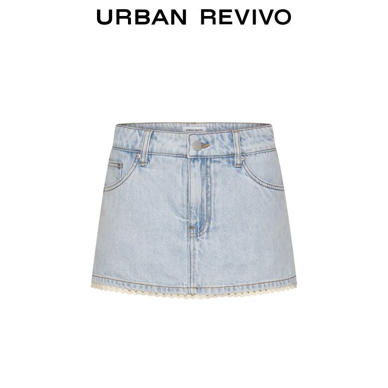 UR Women's Lace-Trim Denim Skort