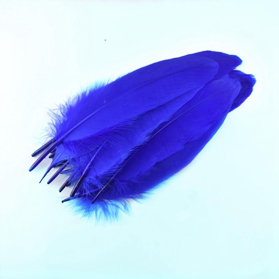 50Pcs Natural Goose Feathers Plume Craft DIY Royal Blue Feather Wedding Party Plumas Jewelry Making Decor Accessories 13-18CM