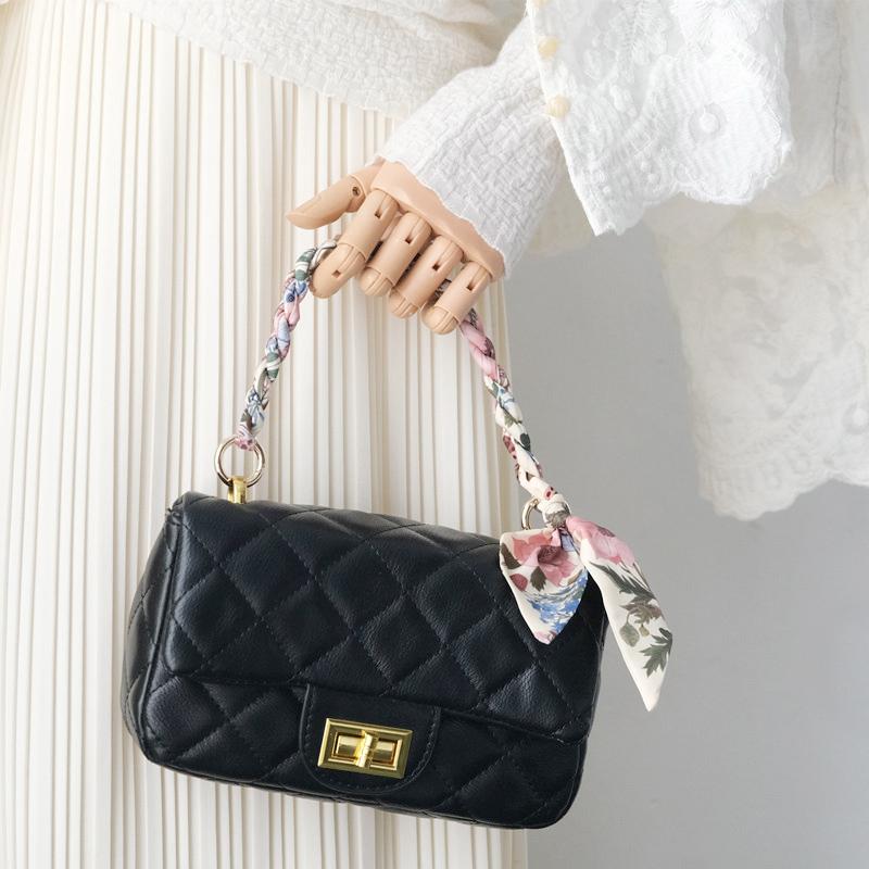 New Fashion Spring Woman Handbag Accessory Part Chains Detachable Replacement Floral Print Silk Strap Women DIY Chain Bag Handls