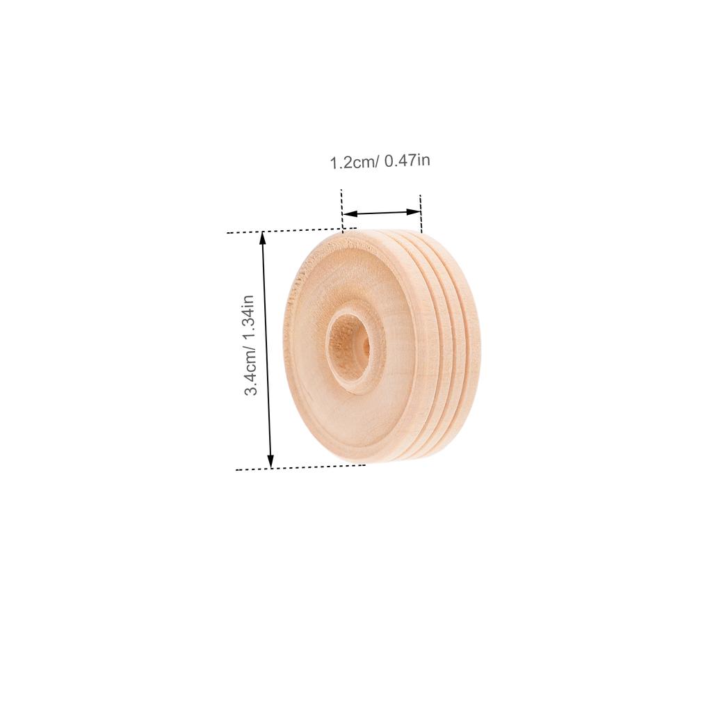50pcs Round Wooden Small Wheels Toy Accessories DIY Handmade Crafts Supplies for Kids Children