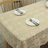 Vintage Crochet Tabletop Set Pastoral Style Lace Tablecloth With Fourleaf Flowers, Suitable For Long Tables And Family Gathering
