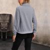 Spring and Autumn Women's Sweatshirt Blouse Solid Color Comfortable Casual Long Sleeve Lapel Sweatshirt