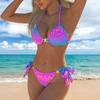 Dames Patchwork Badpak, Bikini Badpak met Diepe V-hals Dames Badpakken, Tweedelige Badpakken, Modieuze Prints, Nauwsluitend, Backless Badpakken