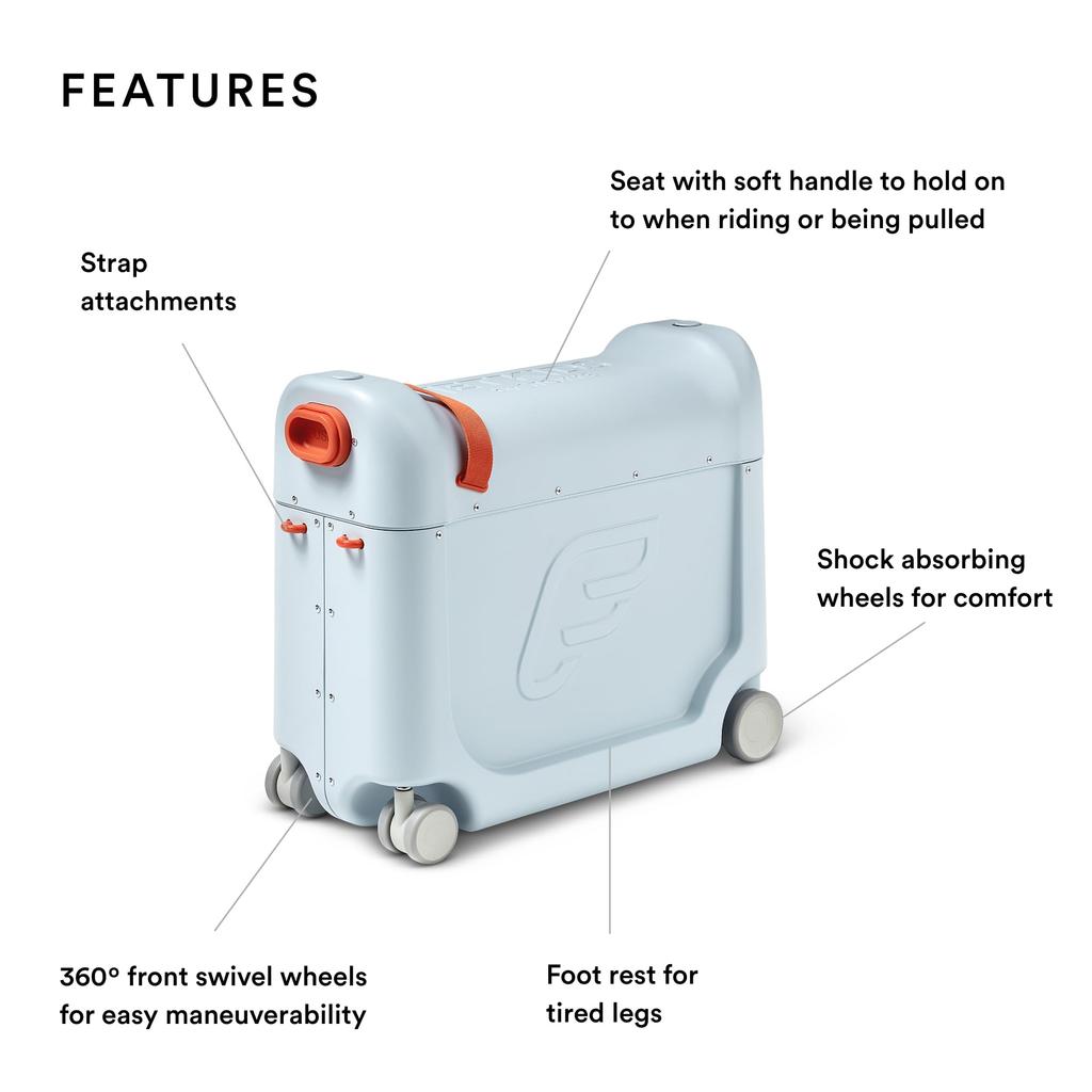 Stokke JetKids Travel Bed Aqua Children's Suitcase, Carry-on, Sit-on, Box,