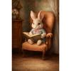 Boho Kaninchen Hase Vintage Poster Rustikaler Hase Cottagecore Druck Leinwandbild Tier Wandkunst Bild Ostern Bauernhaus Dekor