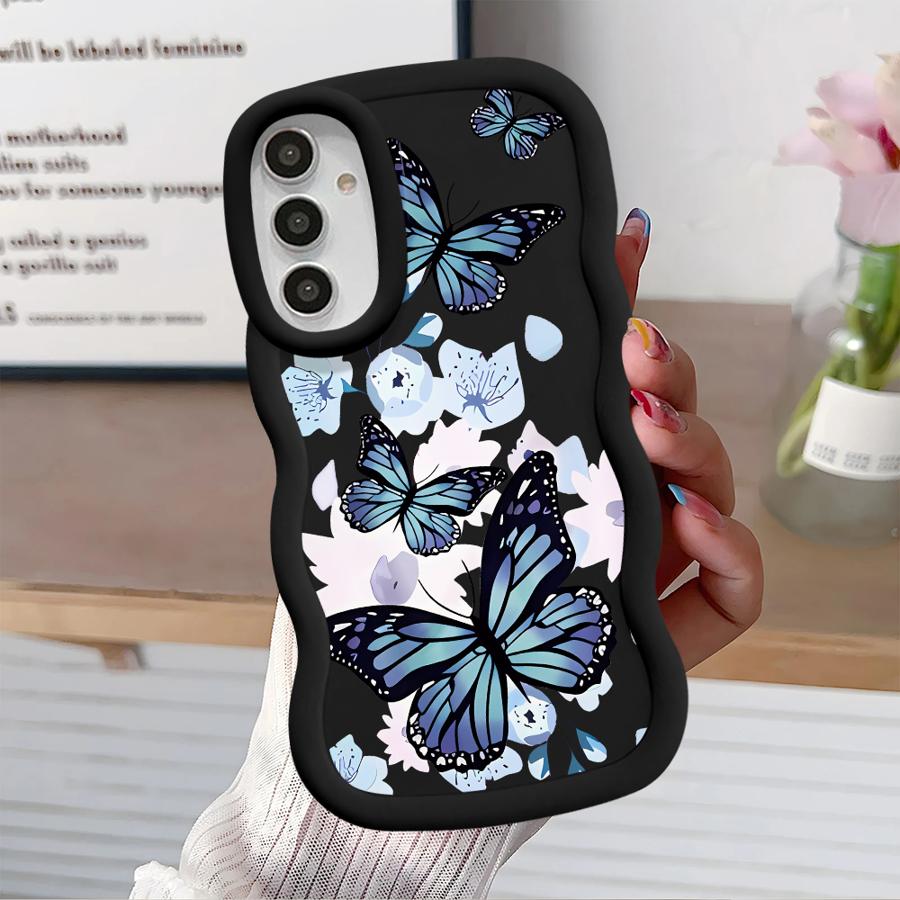 Case for Samsung Galaxy A12 A21s A11 A16 A13 A52 A14 A15 Soft Phone Cover A06 A23 A03 A22 A53 A04 A05 A33 INS Retro Butterfly