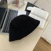 New autumn and winter face bucket hat women's versatile plush bucket hat trendy hat warm basin hat
