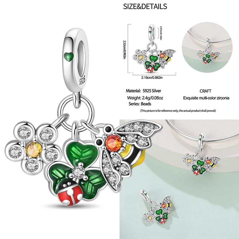 100% Copper Cute Little Bear Butterfly Flamingo Charms Beads Rose Princess Pendants Fit Diy Bracelets Jewelry Gifts