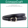 Womens Elegant Genuine Leather Waist Belt With Smooth Buckle For Casual Dresses Spring