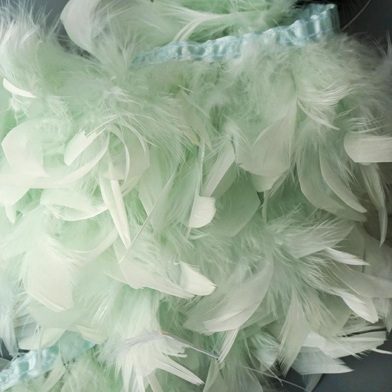 Encrypted Turkey Feather Fire Piece Feather Cloth Edge Skirt Lace Feather Lamp Diy Dance Clothes Accessories Decorative Materials
