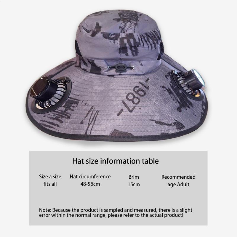 Fan Hats For Men Wide Brim USB Sun Hat With Fan Women's Caps For Fishing Golf Summer Hiking Boating Work Camping