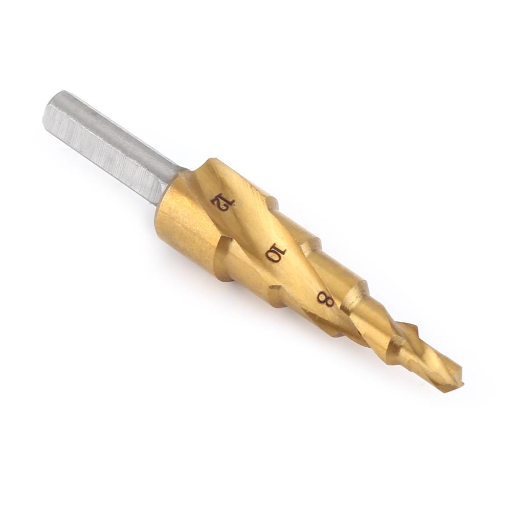 

1 шт. HSS ступенчатое сверло 4 мм-12 мм спиральная канавка треугольный хвостовик инструмент для сверления