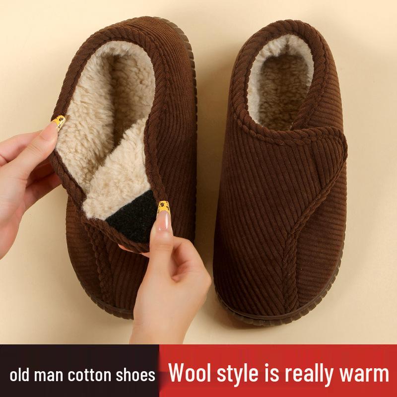 

Мужские и женские нескользящие хлопковые туфли с вельветовой подкладкой: Идеально для широких стоп, на каблуках, подходит для ношения в помещении и на улице осенью и зимой. 42-43 (fits 41-42)